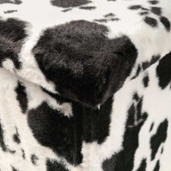 Go-Poufs Knock-Down Rectangular Faux Cowhide Storage Ottoman | 30"x15"x15" - Picture 3 of 8